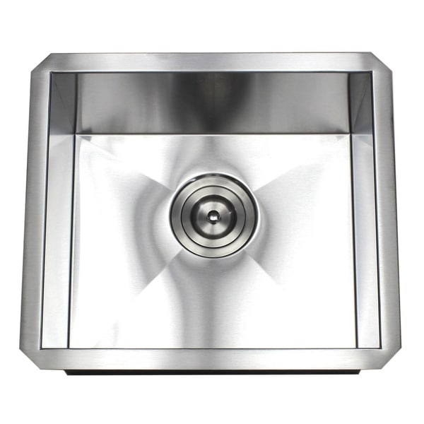 17-inch Stainless Steel 16 Gauge Single Bowl Zero Radius Undermount Bar Island Sink