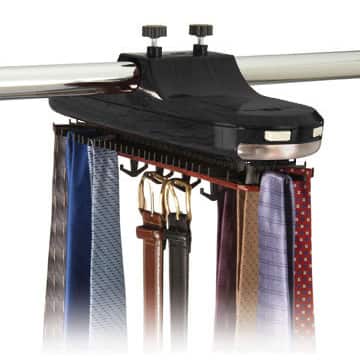 Motorized Tie Belt Necktie Revolving Rotating Hanger Closet Organizer Tie Rack Holder