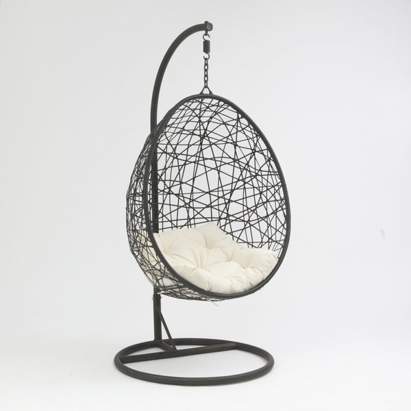Shop Retreat Black Rattan Egg Chair - Overstock - 20220245