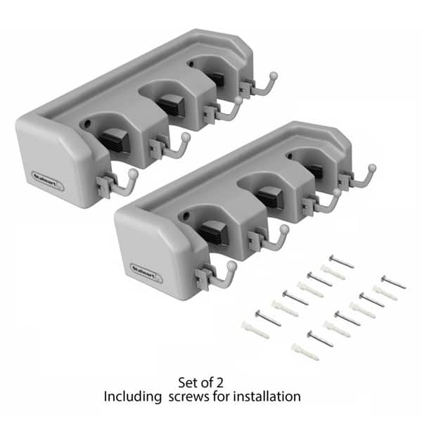 Shovel, Rake and Tool Holder with Hooks- Wall Mounted Organizer-Space ...