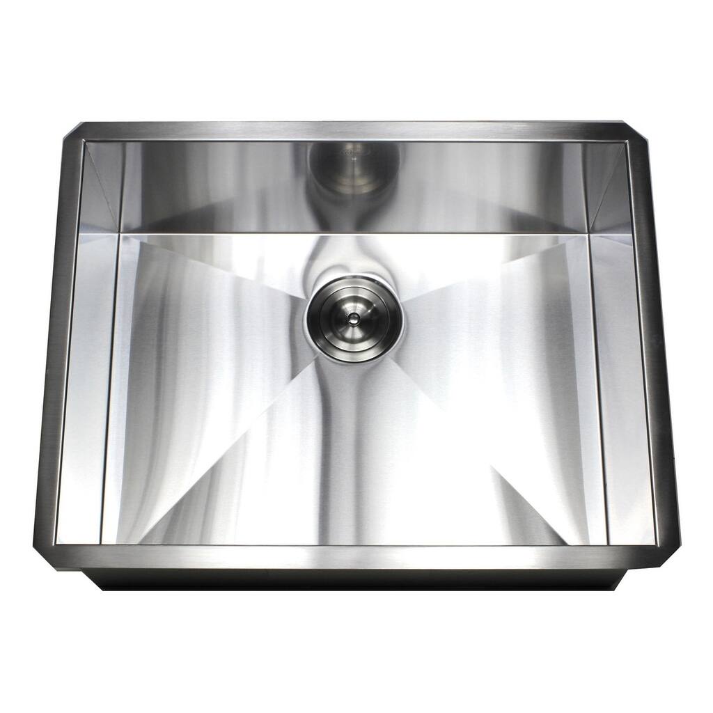 26-inch Stainless Steel 16 Gauge Single Bowl Undermount Zero Radius Kitchen Island Bar Sink