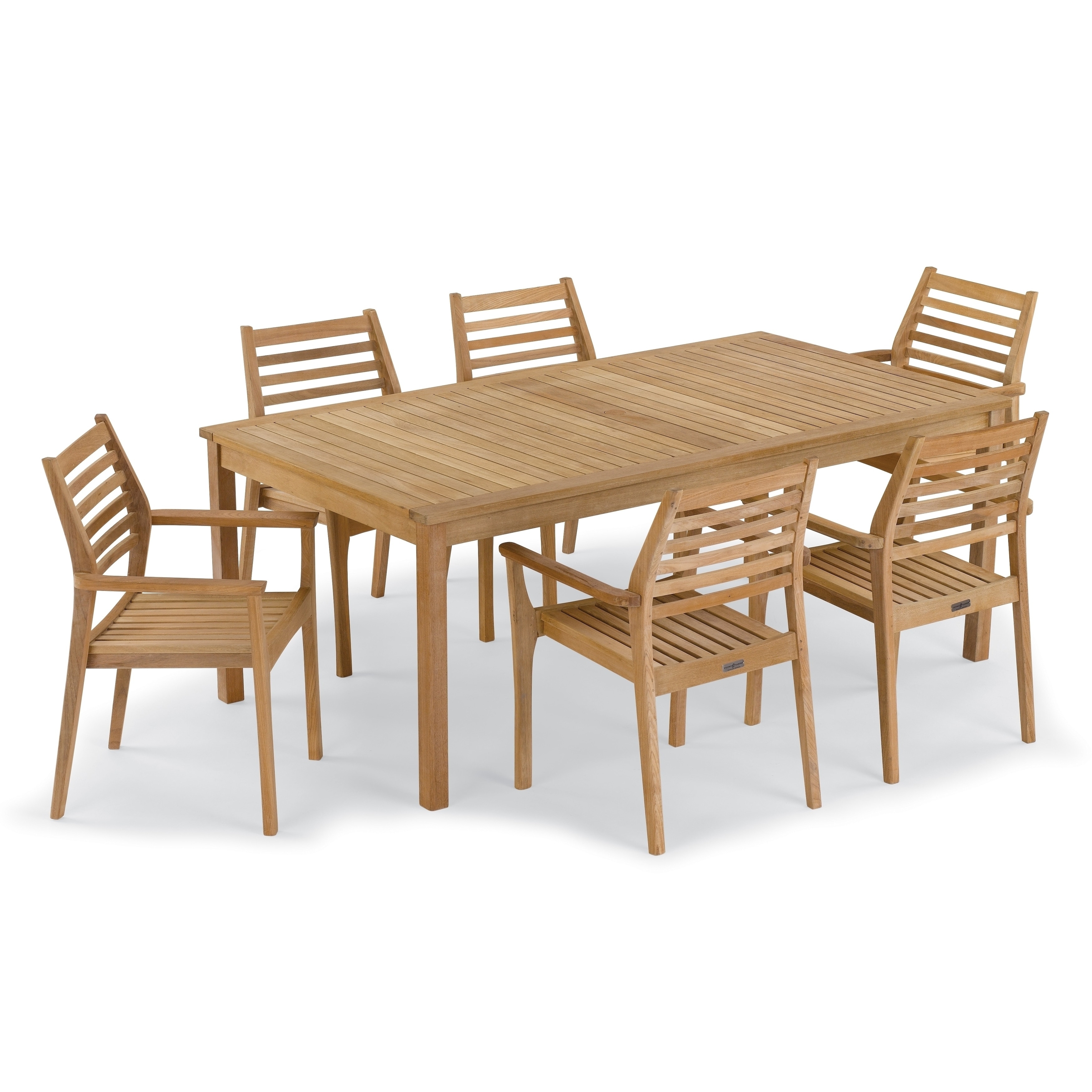 Oxford Garden Hampton 7 Piece 76 Inch X 40 Table Mera Stacking Armchair Set No Cushion Oxford Garden Hampton 7 Piece 76 Inch X 40 Table Mera Stacking Armchair Set No Cushion