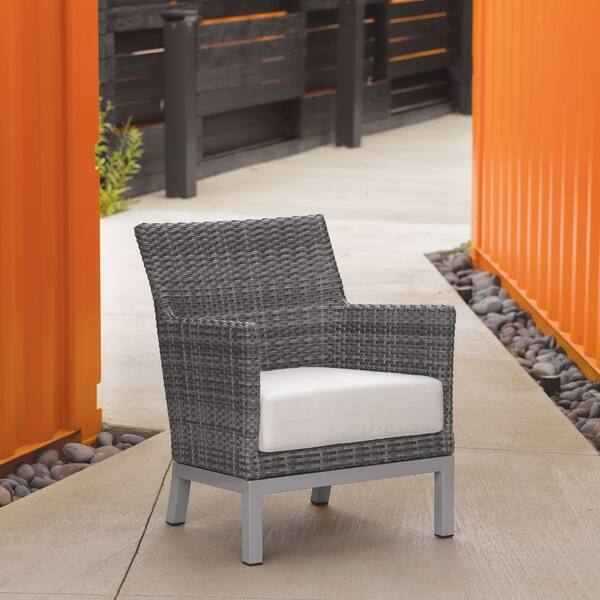 Oxford Garden Argento Resin Wicker Club Chair with Powder Coated
