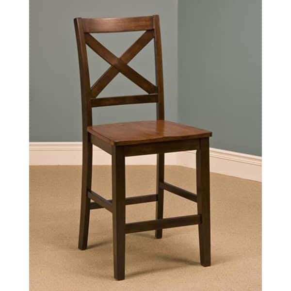 Shop Latitudes Ginger And Chestnut X Back Counter Chairs Set Of 2