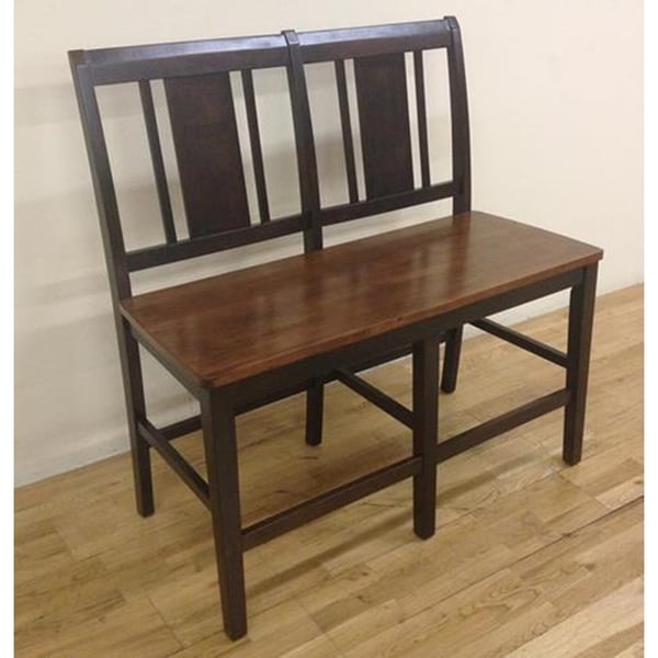 Shop Latitudes Ginger And Chestnut Vertical Back Counter Height Bench Free Shipping Today