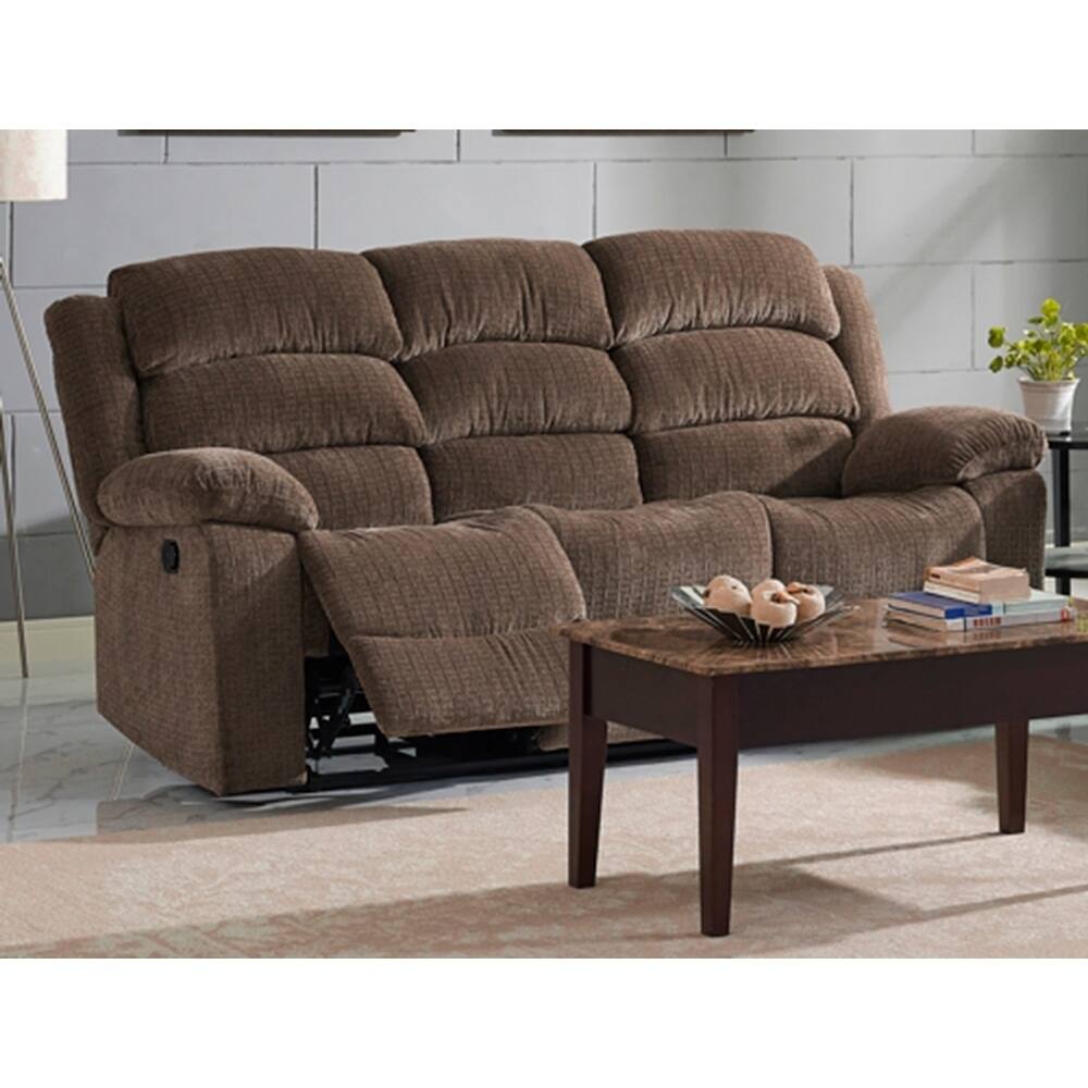 Austin Chocolate Full Power Dual Recliner Sofa with Headrest