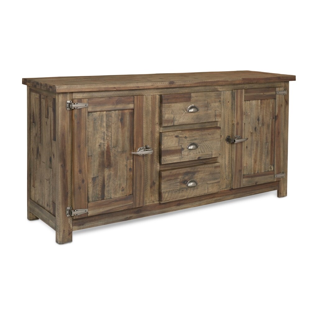 New Classic Home Tuscany Park Vintage Grey Butcher Block and Metal Sideboard