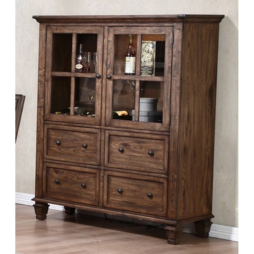 Sutton Manor Distressed Oak China Cabinet