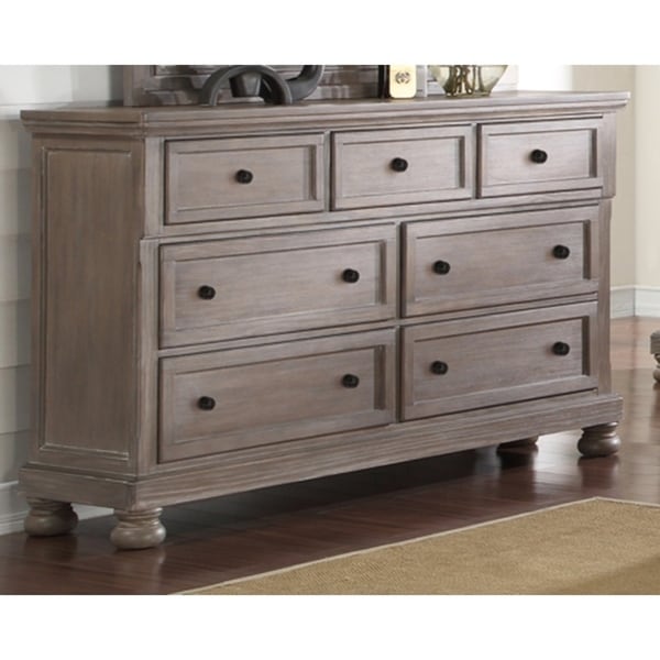 Allegra Brushed Pewter 7 Drawer Dresser Free Shipping Today Allegra Brushed Pewter 7 Drawer Dresser