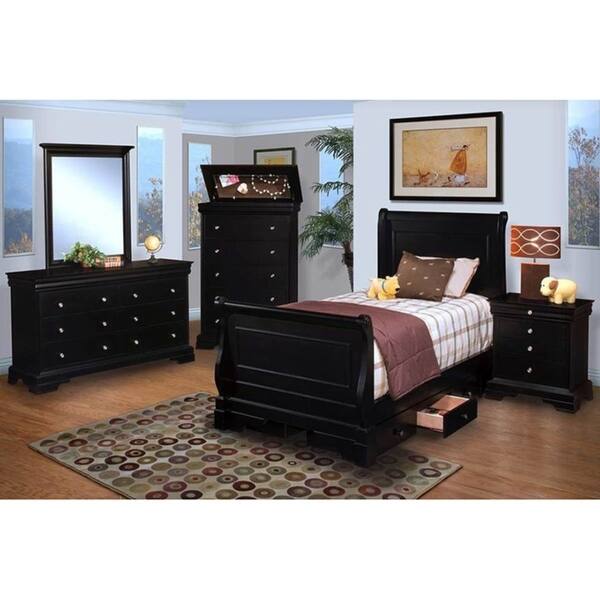 Shop Belle Rose Black Cherry 4 Drawer Nightstand Overstock 20222853