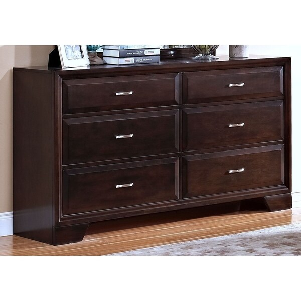 Shop Garrett Chestnut Nickel Handle 6drawer Dresser Overstock 20222860