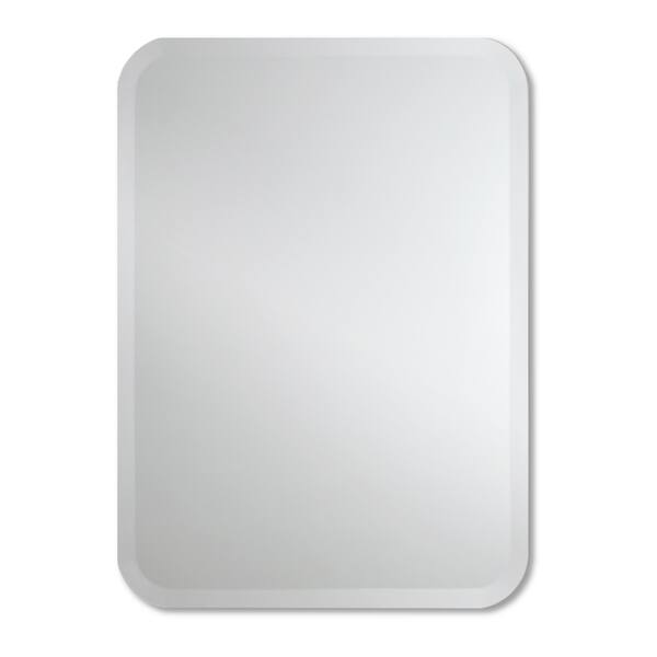 Frameless Rounded Corner Beveled Wall Mirror Silver Free Rounded Corner Beveled Wall Mirror
