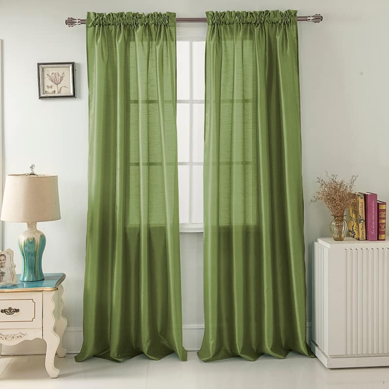 Porch & Den Eads 84-inch Rod Pocket Curtain Panel - Sage