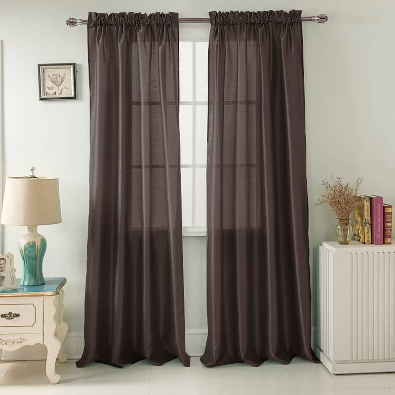 Porch & Den Eads 84-inch Rod Pocket Curtain Panel - Chocolate