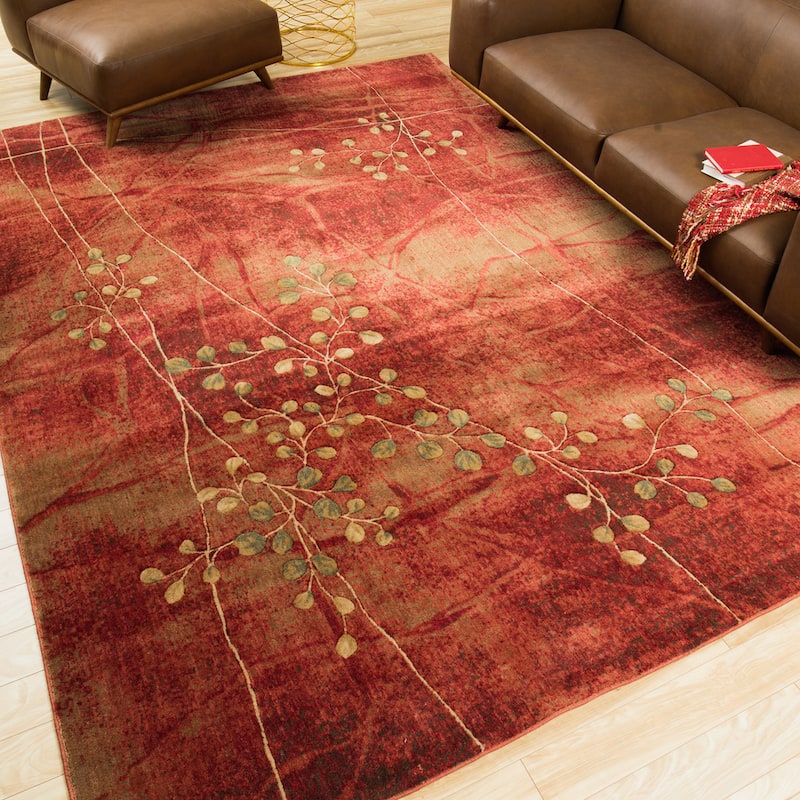 Copper Grove Oxford Floral Area Rug - Red - 3'6" x 5'6"