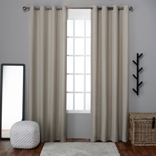 Porch & Den Sugar Creek Grommet Top Loha Linen Window Curtain Panel Pair