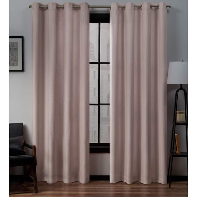 Porch & Den Sugar Creek Loha Grommet Top Linen Curtain Panel Pair - 54X96 - Blush Pink