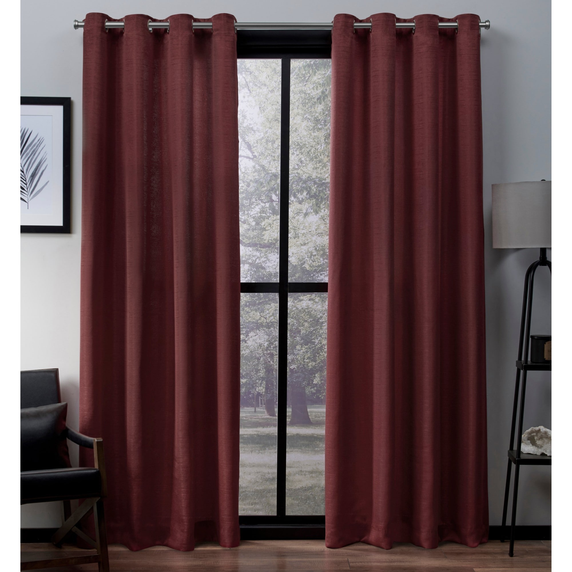 Eyelet Voile Curtain Panel Marrakesh Red 