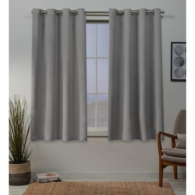 Porch & Den Boosalis Sateen Twill Blackout Curtain Panel Pair - 52" W X 63" L - veridian grey