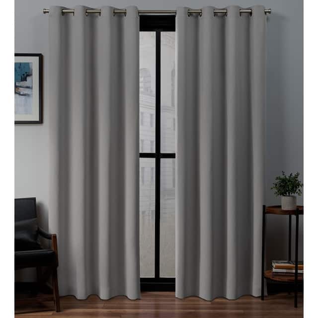 Porch & Den Boosalis Sateen Twill Blackout Curtain Panel Pair - 52" W X 108" L - veridian grey