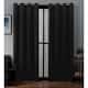 Porch & Den Boosalis Sateen Twill Blackout Curtain Panel Pair - 52" W X 84" L - Black