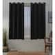 Porch & Den Boosalis Sateen Twill Blackout Curtain Panel Pair - 52" W X 63" L - Black