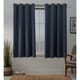 preview thumbnail 32 of 39, Porch & Den Boosalis Sateen Twill Blackout Curtain Panel Pair 63 Inches - vintage indigo