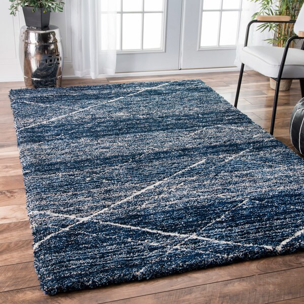 Porch & Den Clement Handmade Diamond Trellis Shag Rug