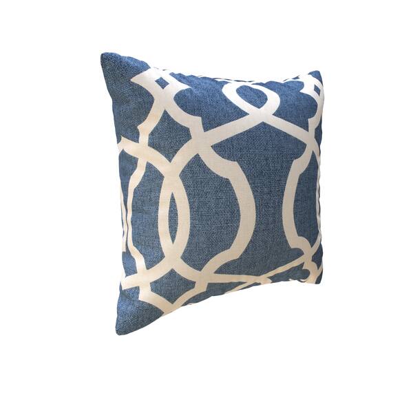 slide 2 of 3, Copper Grove Kalamoir Lattice Damask Blue 16.5-inch Throw Pillow