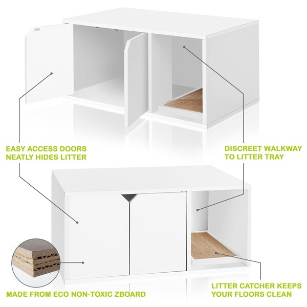 stacked litter boxes