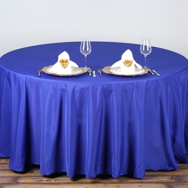 90 Round Polyester Tablecloth Wedding Party Royal Blue Free 90 Round Polyester Tablecloth Wedding Party Royal Blue