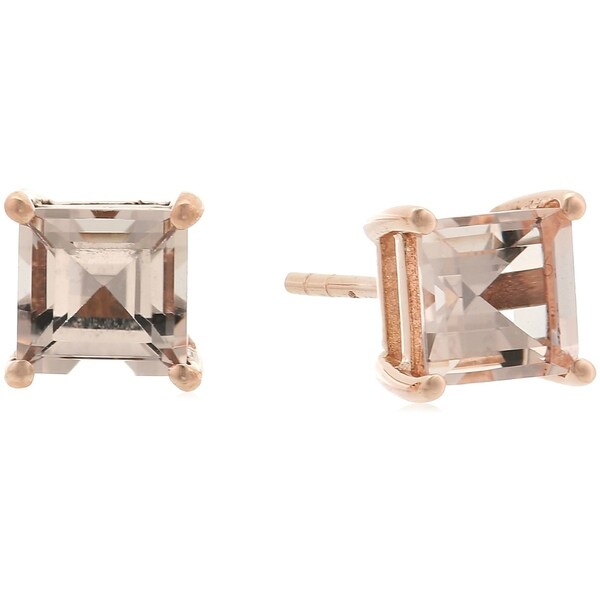 rose gold princess cut earrings