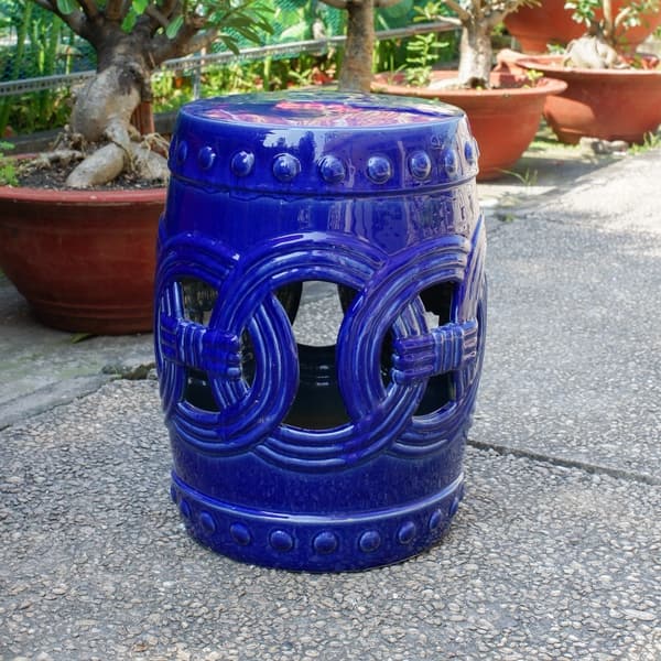slide 2 of 4, Infiniti Feng-Shui Ceramic Garden Stool navy