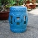preview thumbnail 3 of 2, Infiniti Feng-Shui Ceramic Garden Stool Aqua Blue
