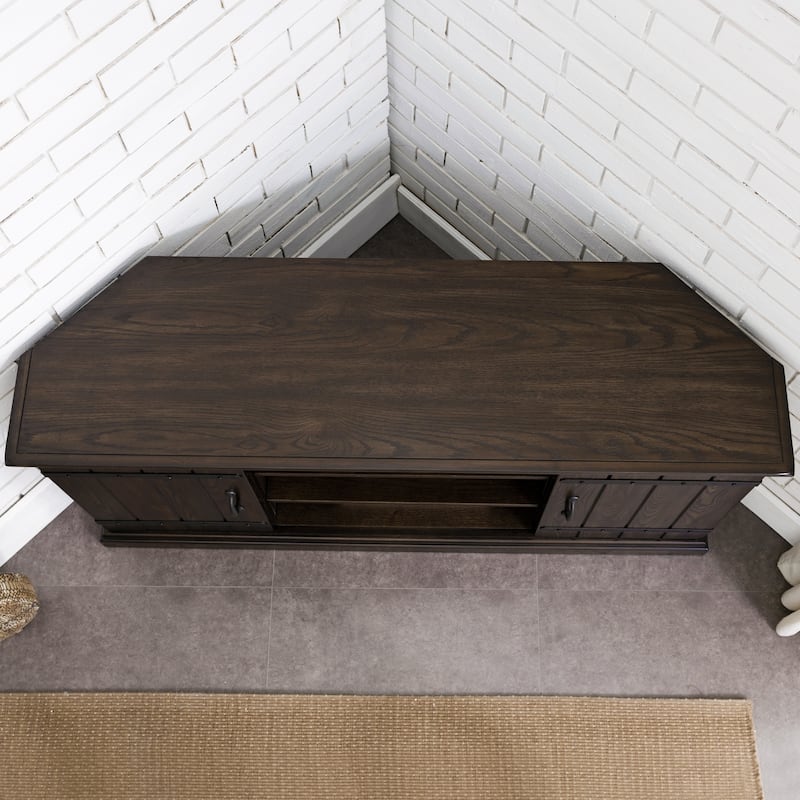 Hunt Club Rustic Oak Wood 55 Inch Corner TV Stand On Sale Bed Bath