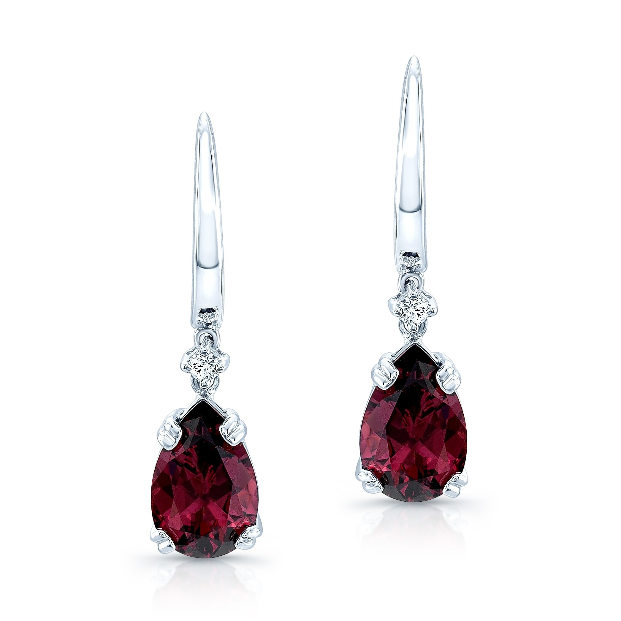 garnet and diamond earrings