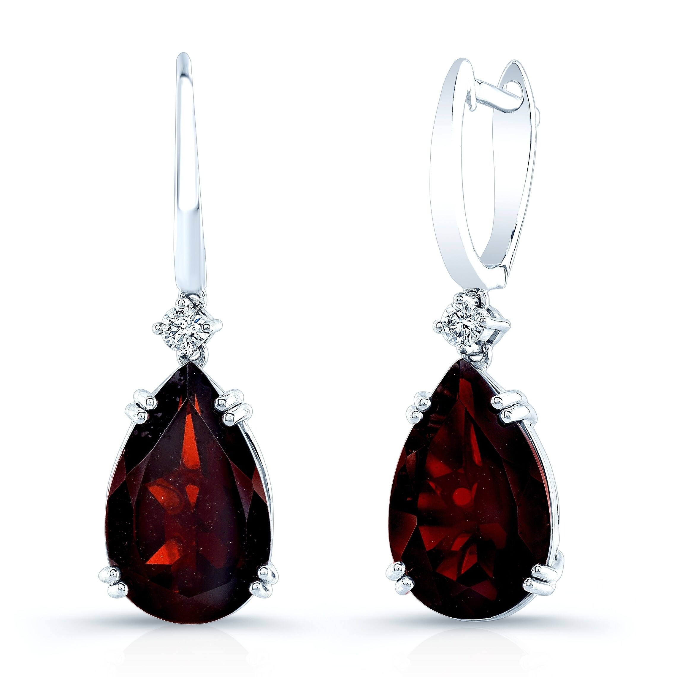 garnet and diamond earrings