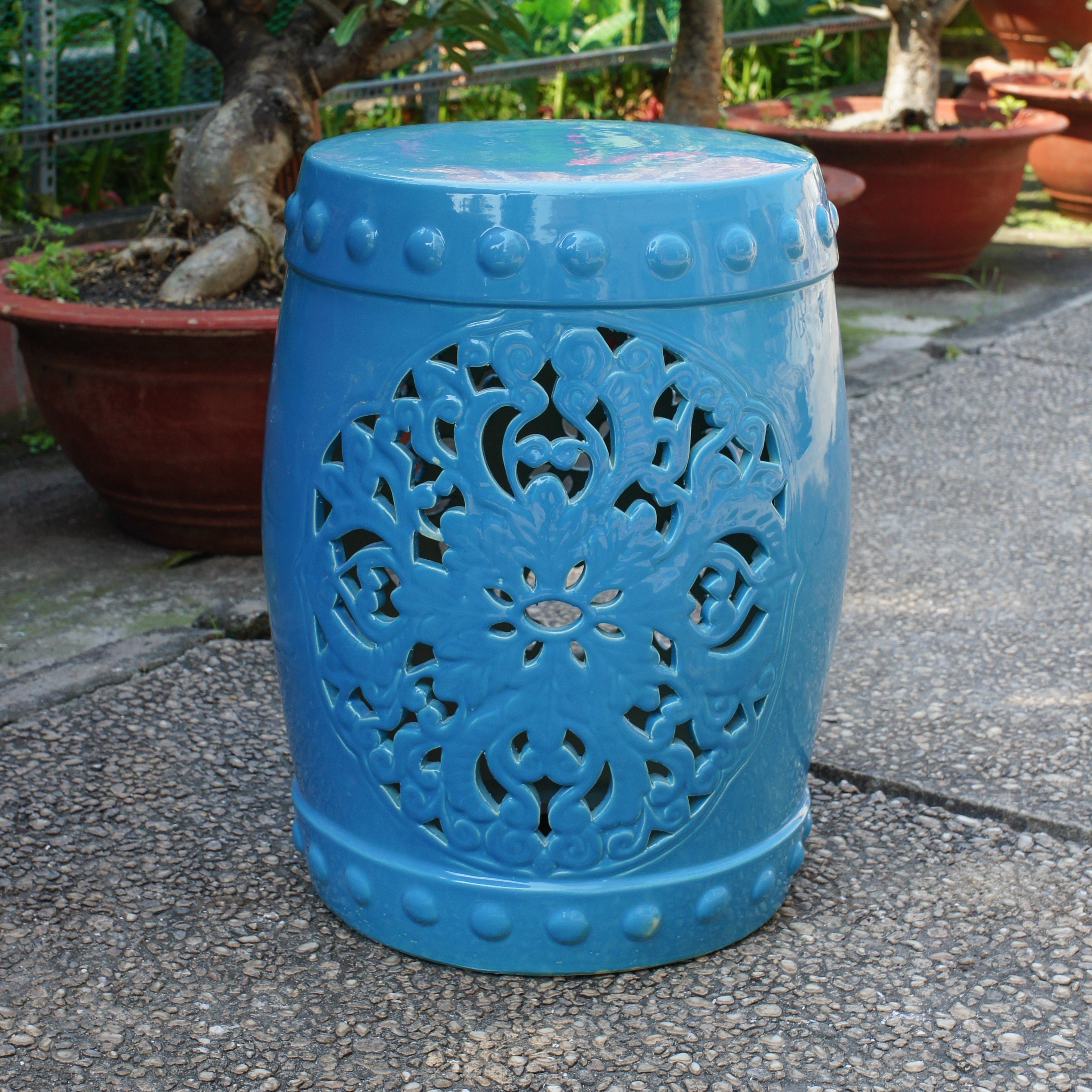 Isfahani Ceramic Garden Stool
