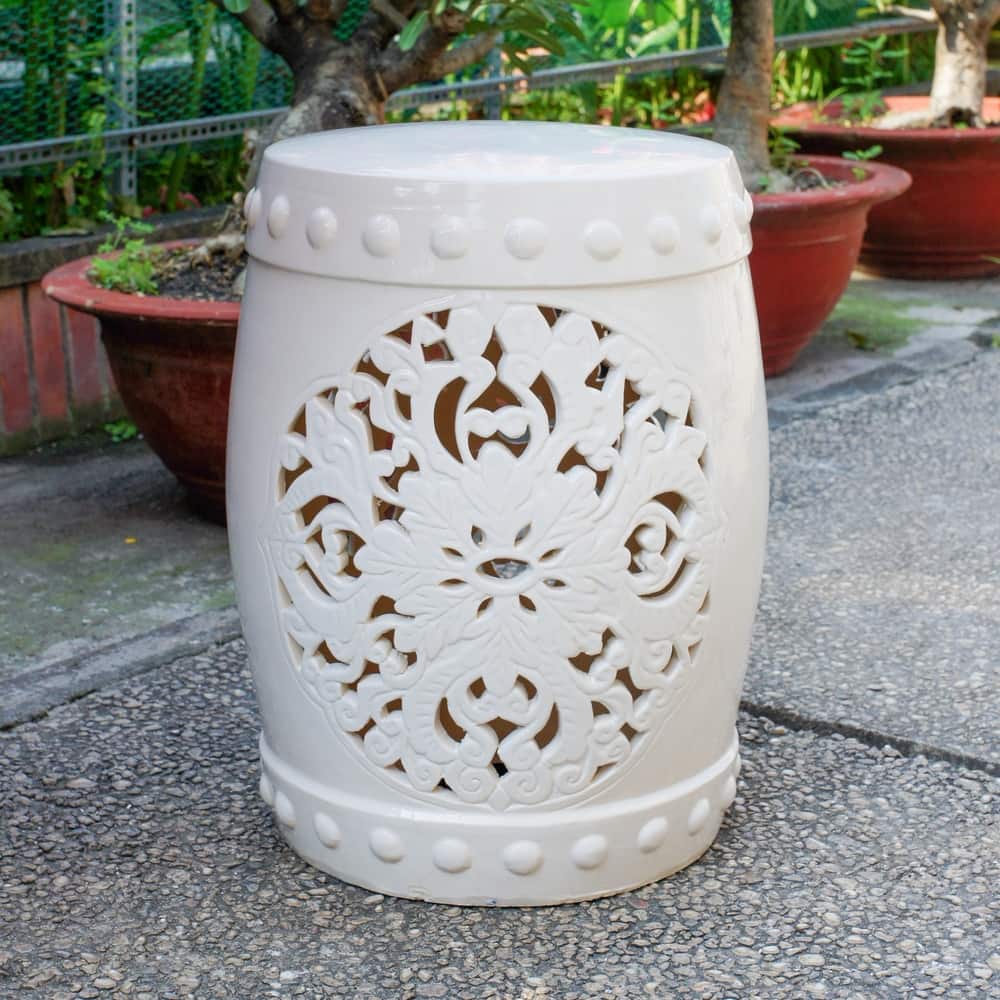 Isfahani Ceramic Ceramic Garden Stool