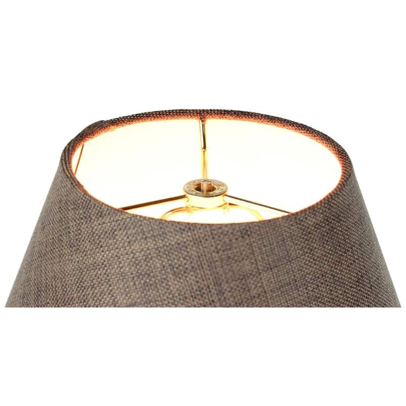6x12x9 Slip Uno Fitter Hard Back Empire Lamp Shade Chocolate Burlap
