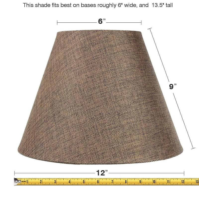 6x12x9 Slip Uno Fitter Hard Back Empire Lamp Shade - Chocolate Burlap