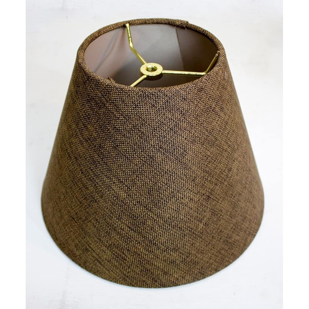 6x12x9 Slip Uno Fitter Hard Back Empire Lamp Shade - Chocolate Burlap