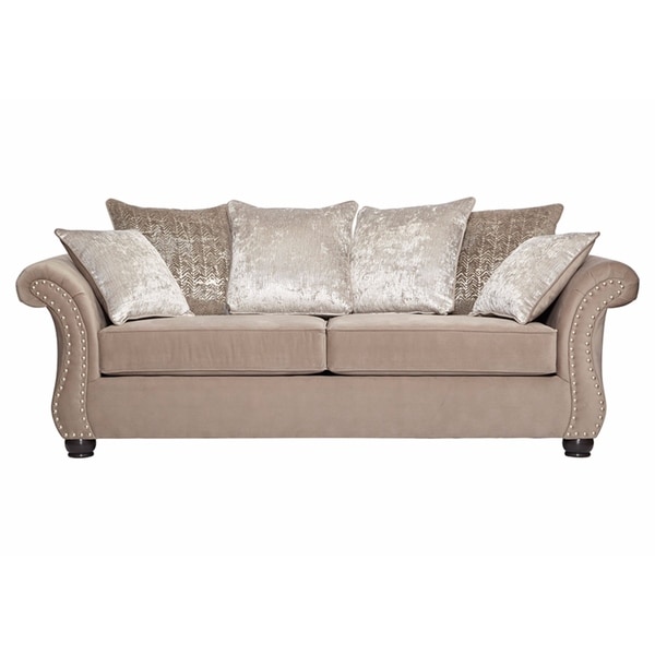 Microfiber sofas with online nailhead trim