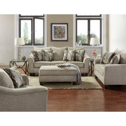Roundhill Furniture Camero Fabric 4-piece Neutral Textured Living Room Set