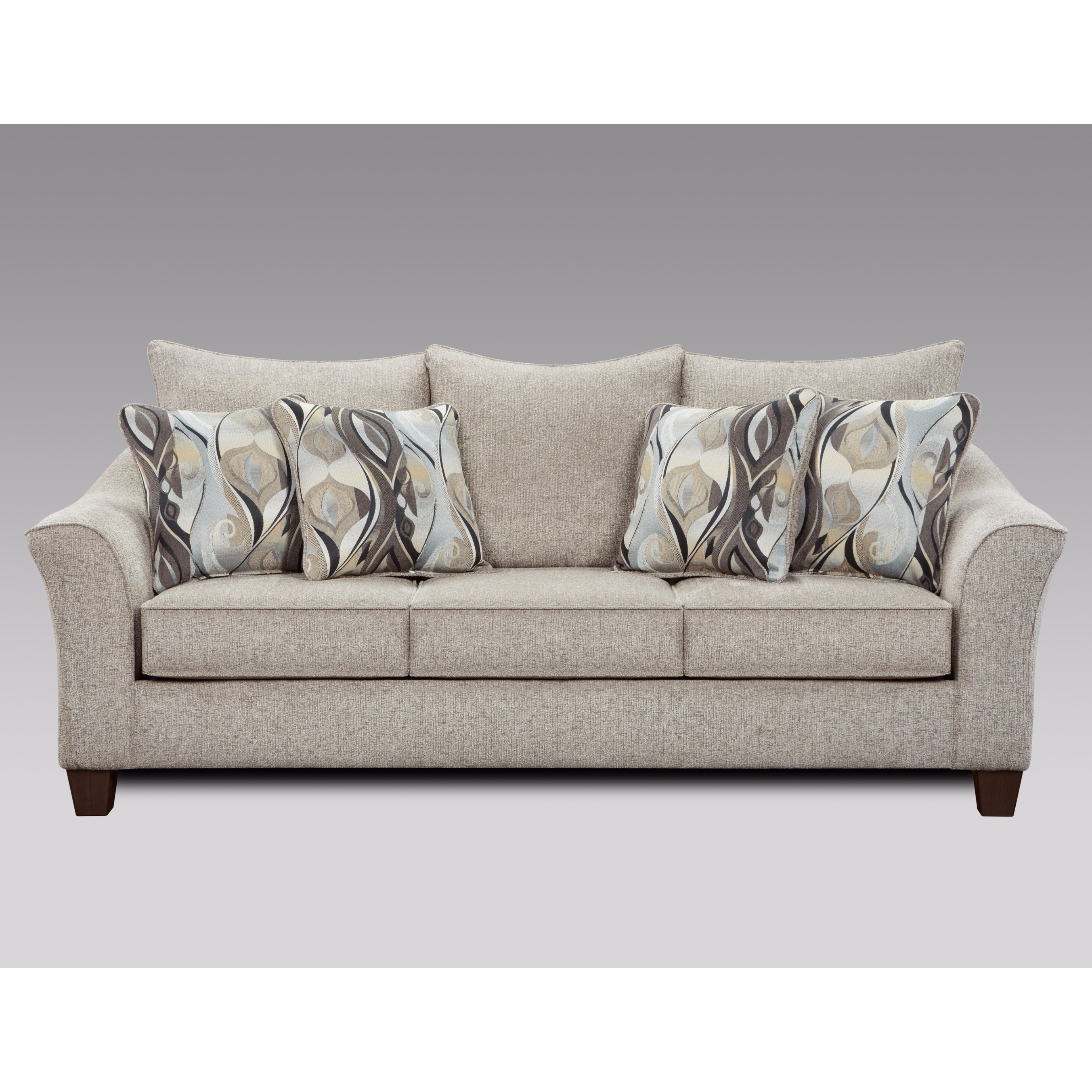 Roundhill Furniture Enda Pillow Back Fabric Sofa and Cuddler Chair Liv