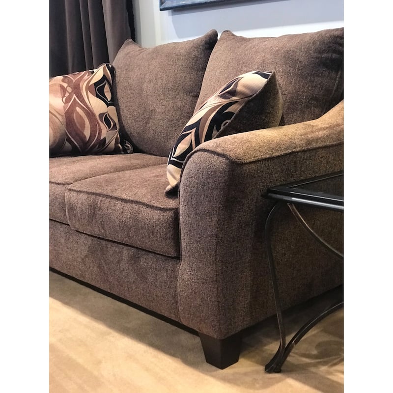 Roundhill Furniture Camero Fabric Pillowback Loveseat