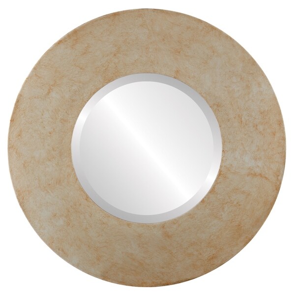 Tribeca Framed Round Mirror in Burnished Silver - Antique Silver