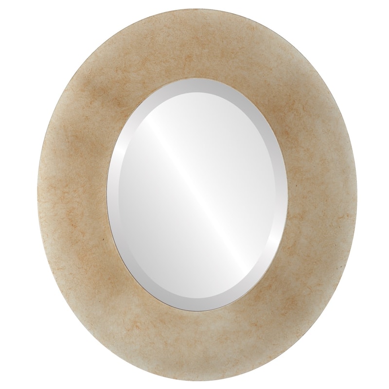 Tribeca Framed Oval Mirror in Burnished Silver - Antique Silver