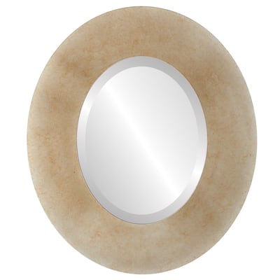 Tribeca Framed Oval Mirror in Burnished Silver - Antique Silver