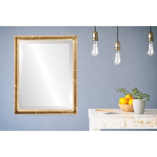 Shop Pasadena Framed Rectangle Mirror in Champagne Gold Antique Gold